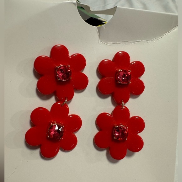 Floral Linear Flower Earrings Kate Spade New York x Target Red New in Box Jewel - Picture 5 of 10